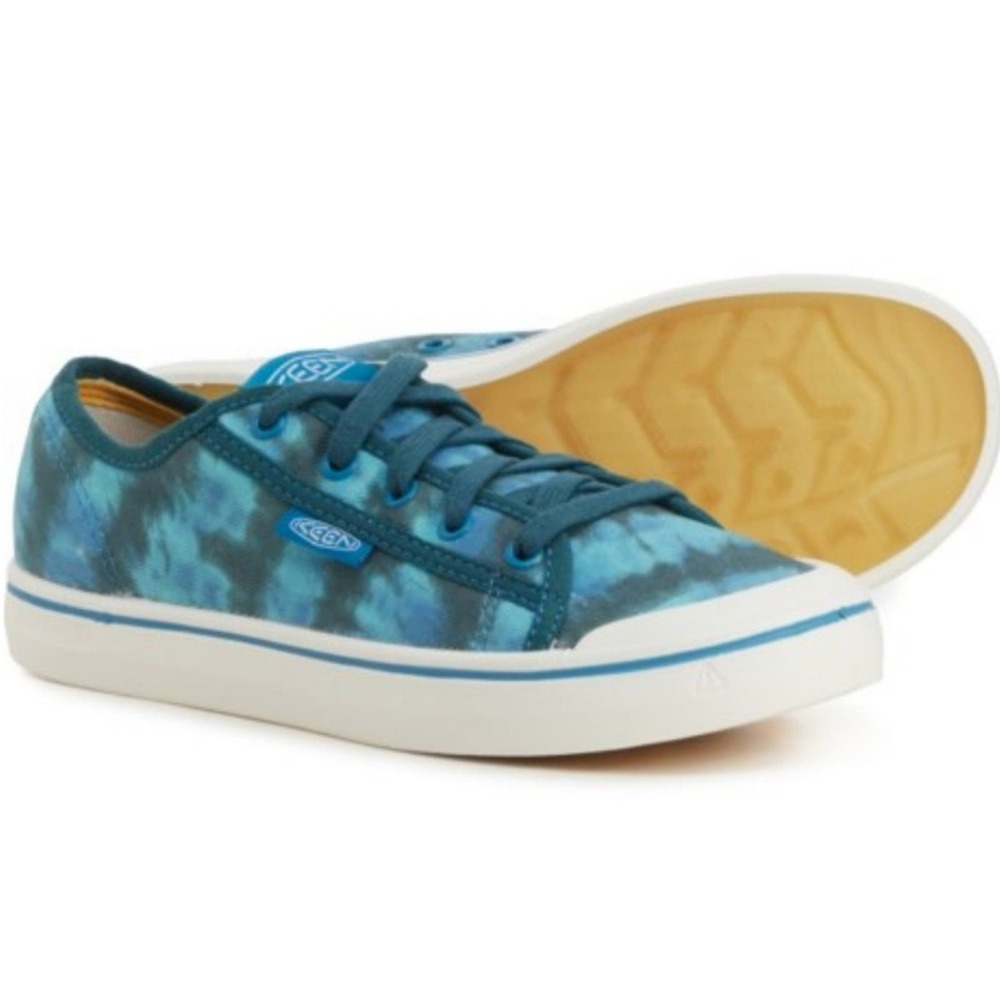 Keen Elsa V Sneakers Tie Dye Star White Canvas Womens 9 Shoes Blue Green Laces - Picture 10 of 16